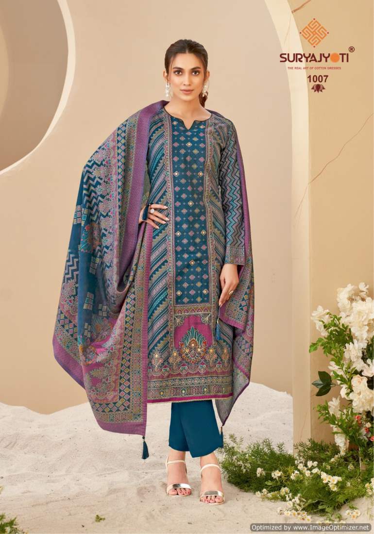 Payal Vol 1 By Suryajyoti Modal Embroidery Printed Dress Material Wholesalers In Delhi
